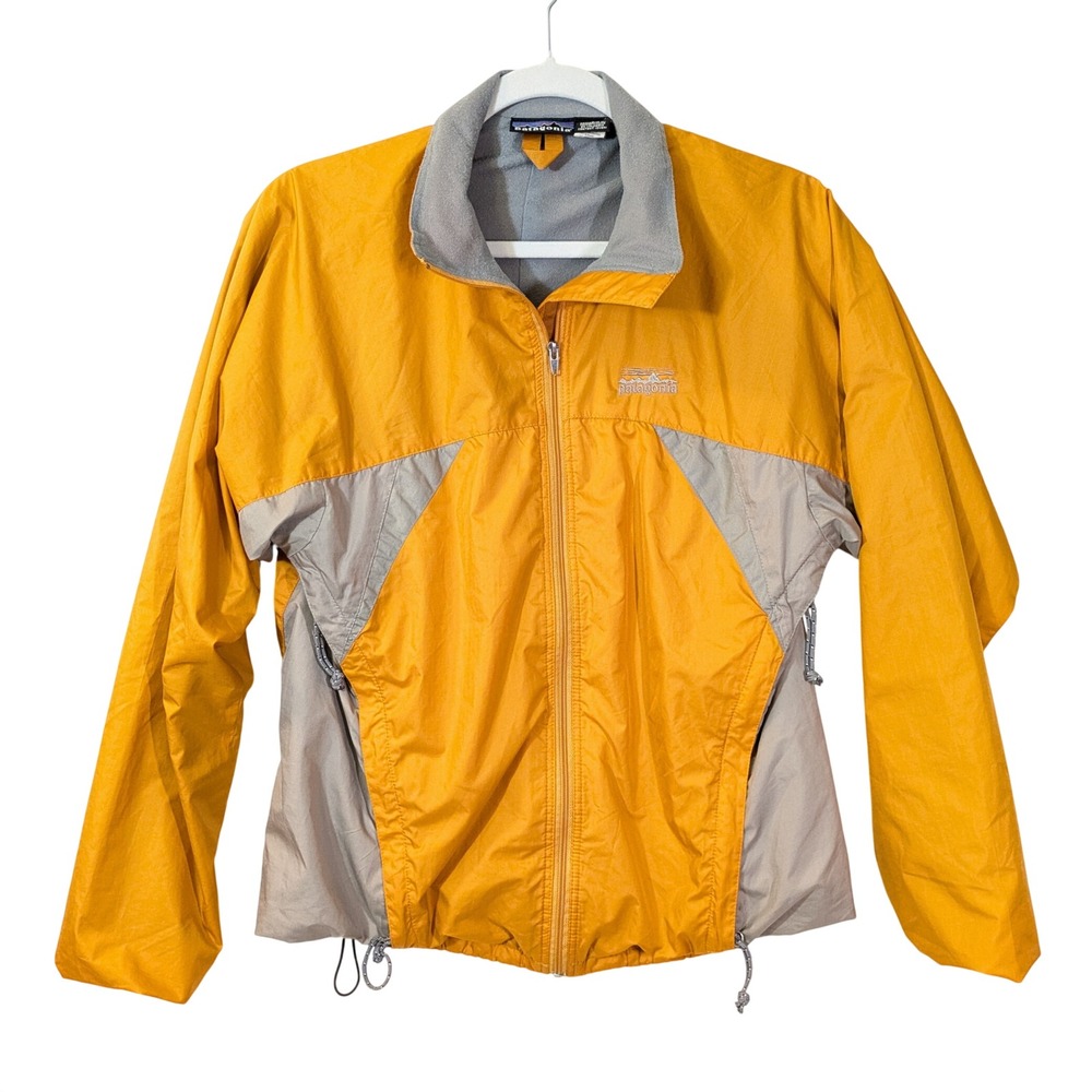 VTG Patagonia Womens S Yellow Gray Colorblock Windbreaker Jacket Y2K Gorpcore